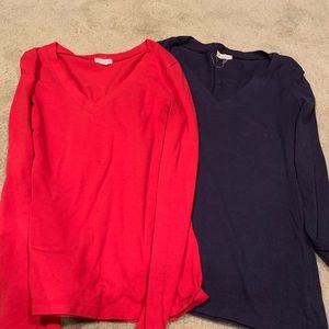 Two long sleeve t shirts